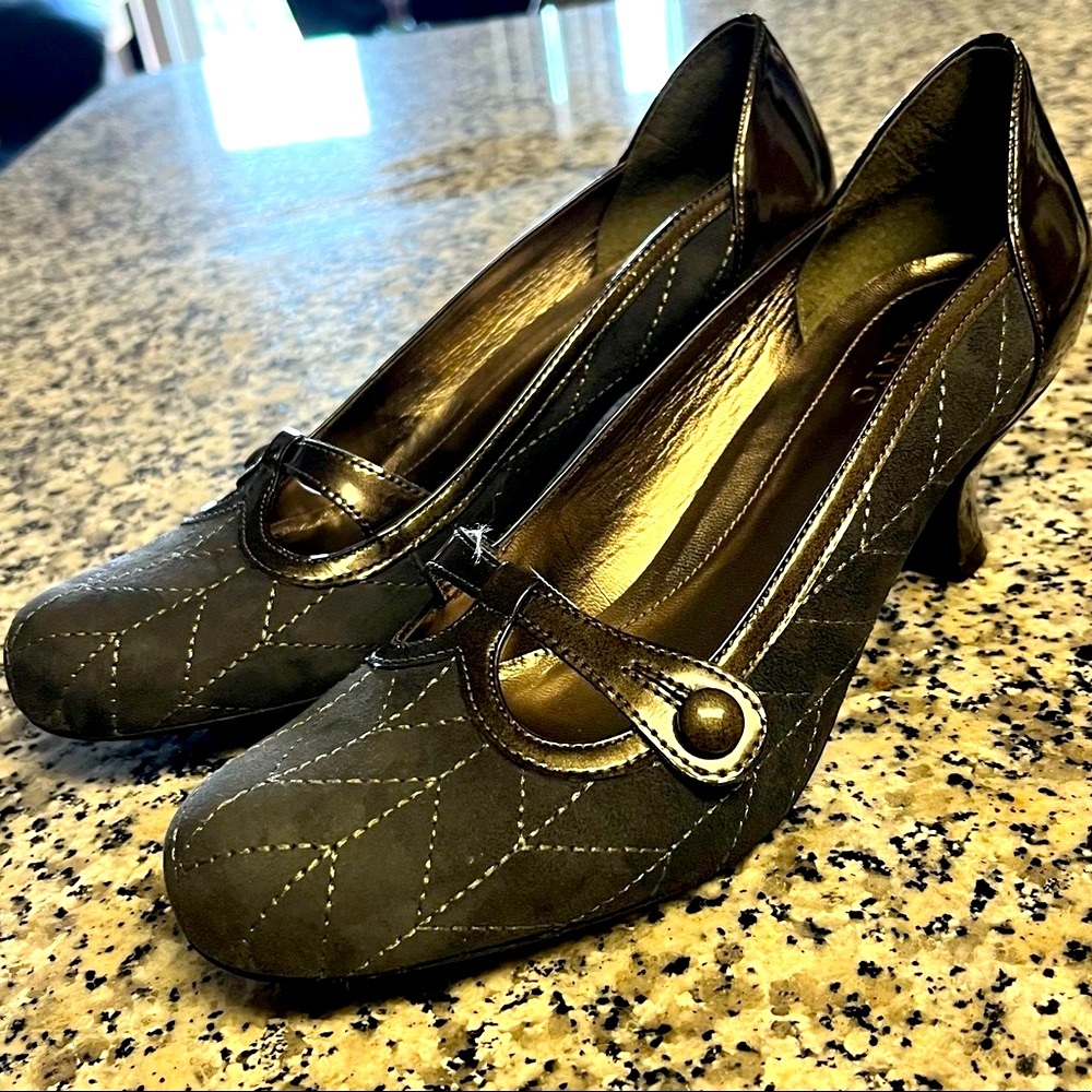 FRANCO SARTO Women’s Patent Leather and Suede Heels